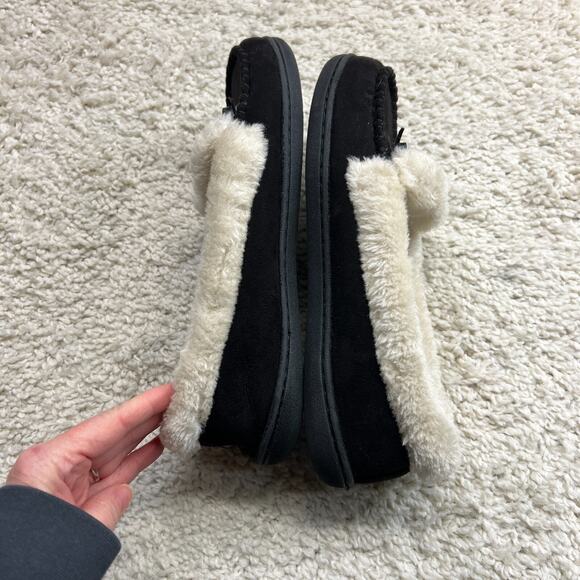 Old Navy Womens Slip On Faux Suede Sherpa-Lined House Slippers Mocassin Sz 8 - Picture 8 of 9